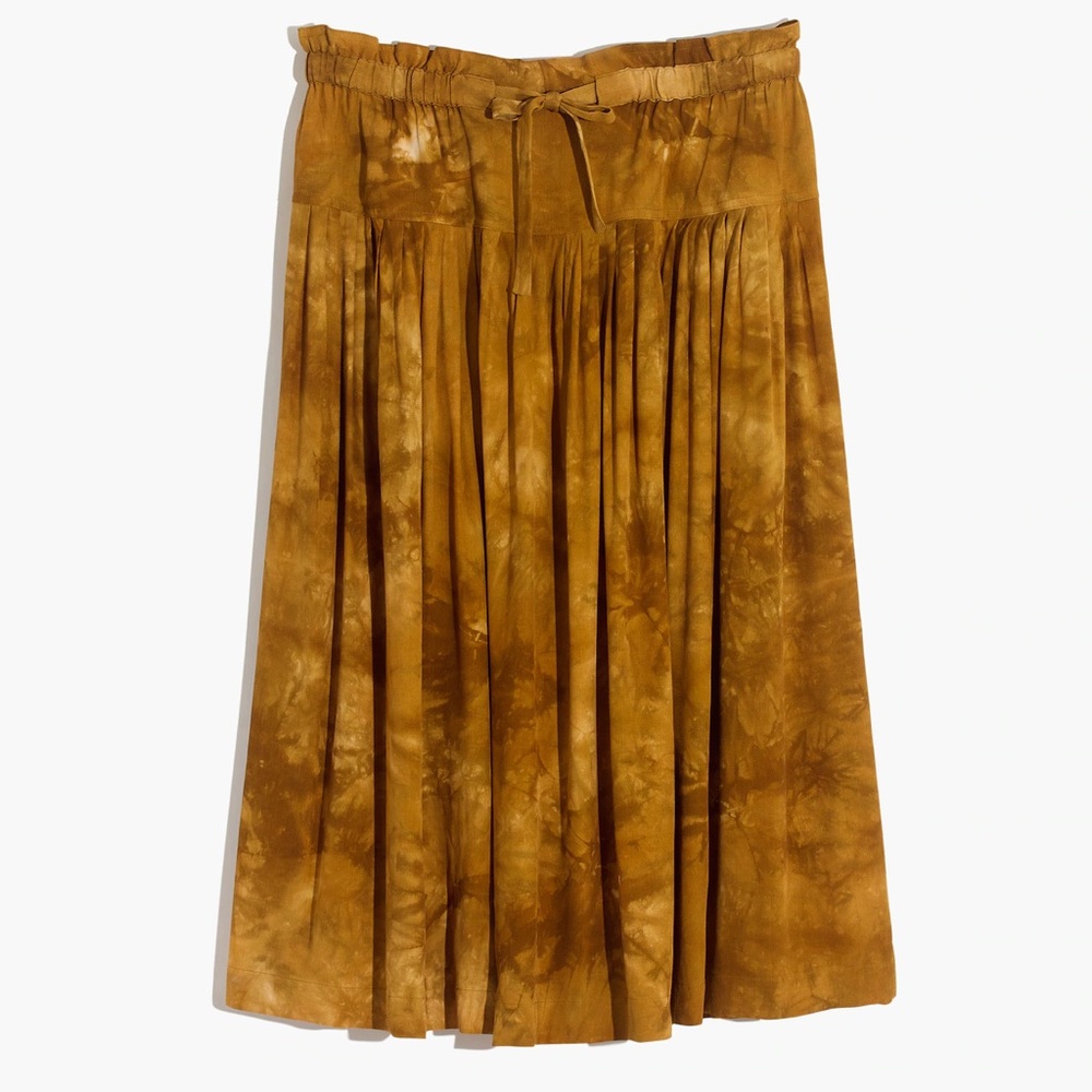 Madewell Tie-Dye Mustard Midi Skirt - Size XL